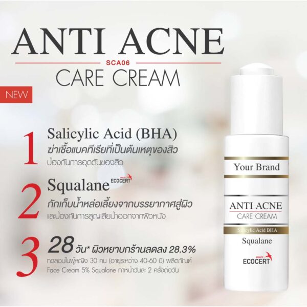 AES-DE โรงงานรับผลิตครีมรักษาสิว สูตร ANTI ACNE CARE CRAME